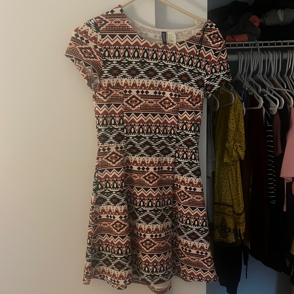 Divided Aztec Print Dress